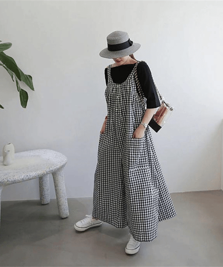 striped overall pants / 3color　hm2944