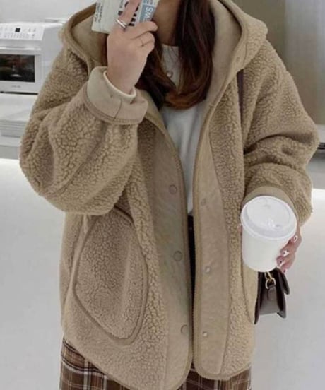 hoodie boa jacket / 2color　hm2673