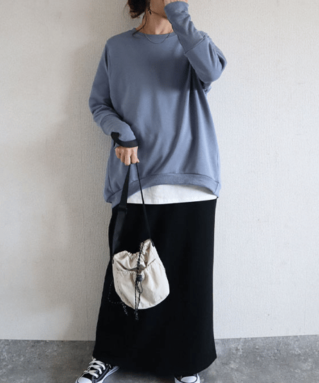 long ribbed sweatshirt  / 19color　hm2641