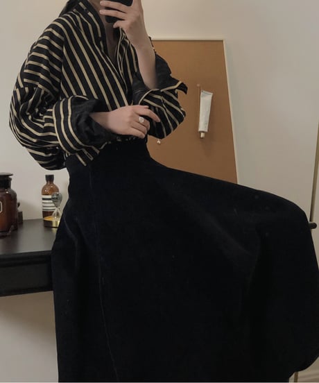 loose-fit striped shirt / 2color　hm1685