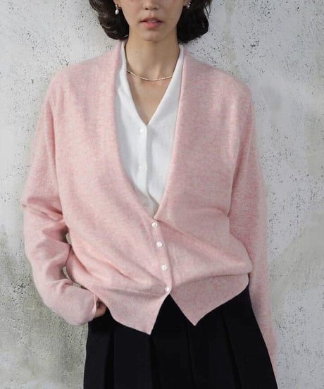 v-neck knit cardigan / 2color　hm2520