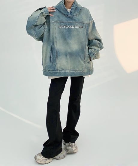 vintage denim hooded pullover　hm1958
