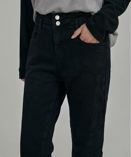 front slit denim flare pants　hm2035