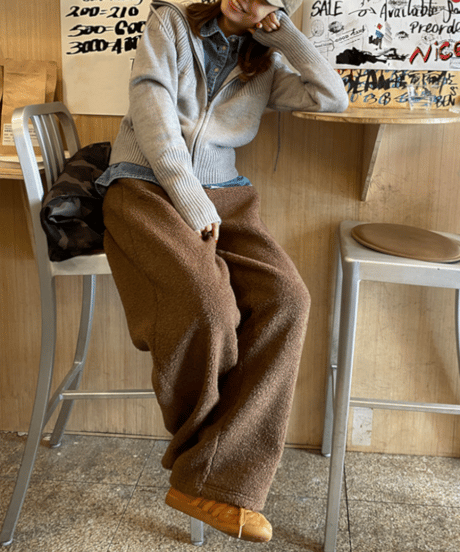 knit hood parka / 2color　hm1117