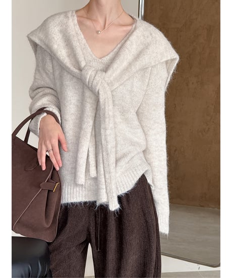 layered look knit top / 3color　hm2718