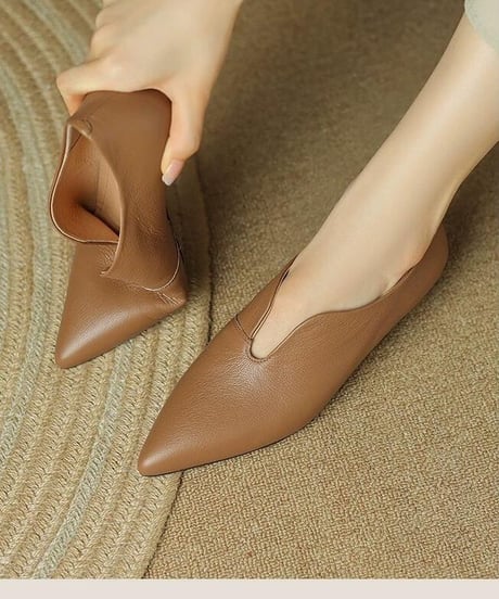 retro leather pumps / 4color　hm2494