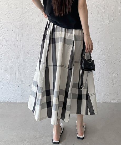 plaid flare skirt / 4color　hm2887