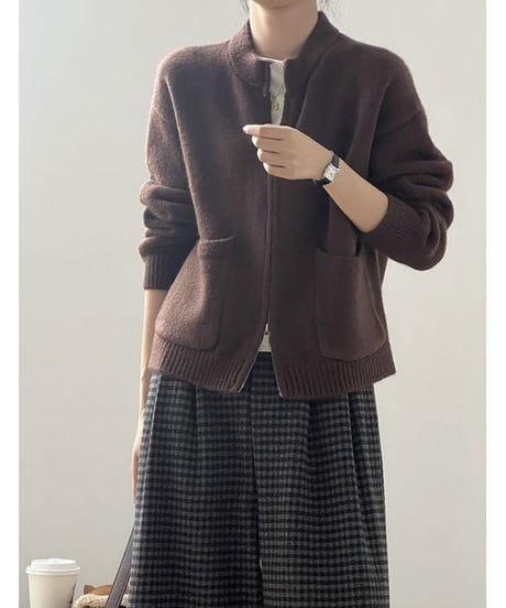 double zipper cardigan / 4color　hm1781