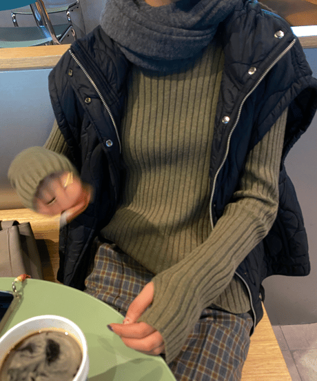 stitch slim rib knit / 2color　hm1088