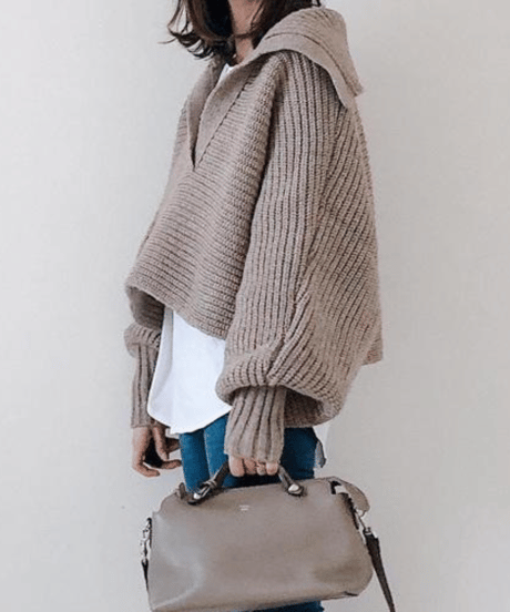 cropped knit pullover　hm1012