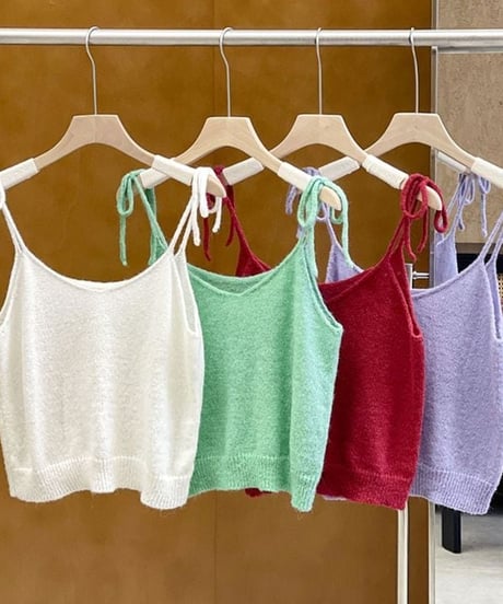 shoulder ribbon cami / 4color　hm2338