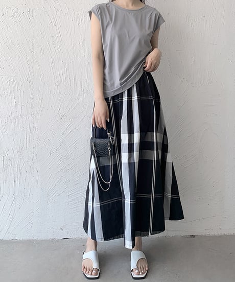 plaid flare skirt / 4color　hm2887