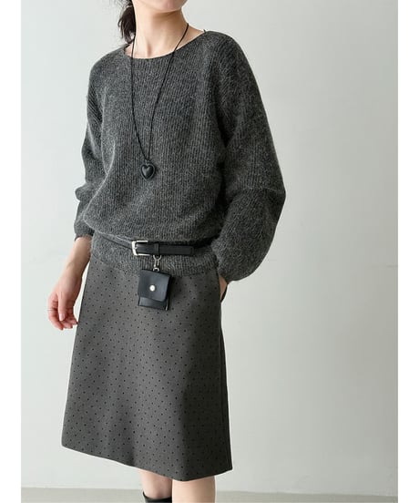 fluffy v-neck knit / 4color　hm2726