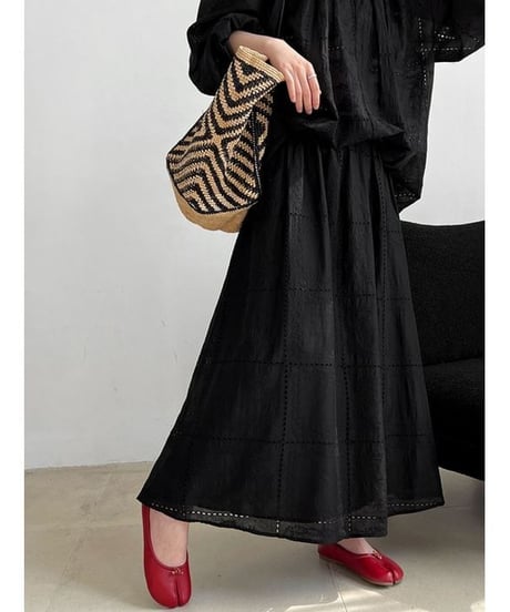 panting lace blouse & skirt  / 2color　hm2340