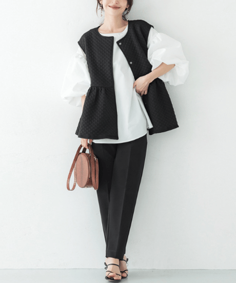jacquard peplum vest　hm2586