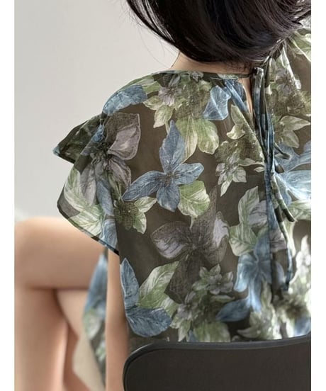 camouflage sheer top　hm2326