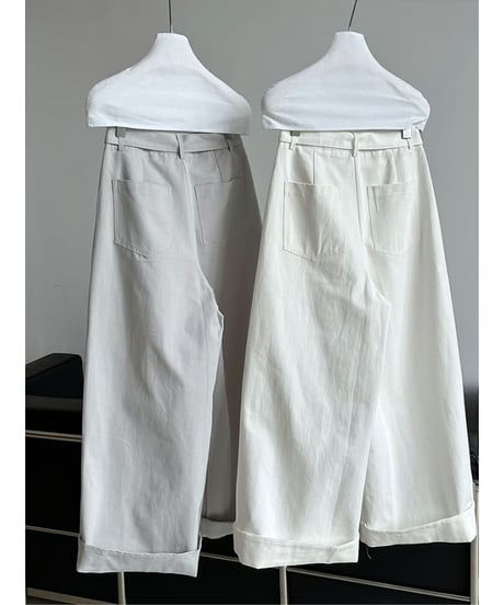 belted wide-leg pants / 2color　hm2074
