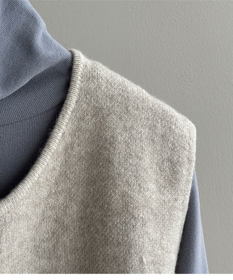 gold button knit vest / 6color　hm1835
