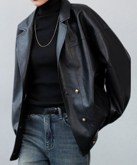 eco leather double jacket　hm1874
