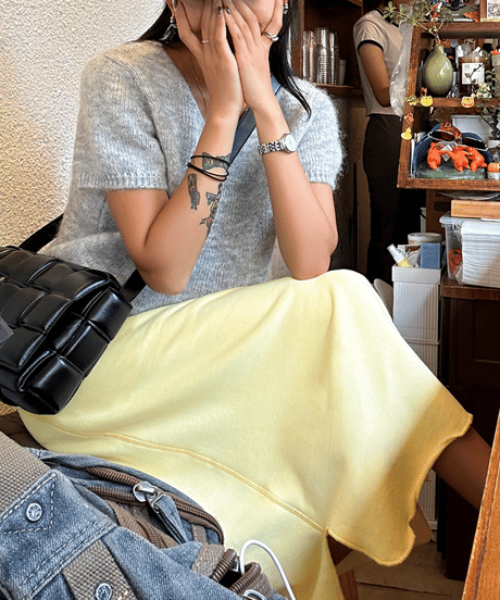 side slit sweat skirt / 2color　hm1293
