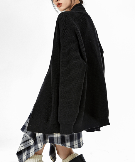 shawl collar cardigan / 3color　hm2682