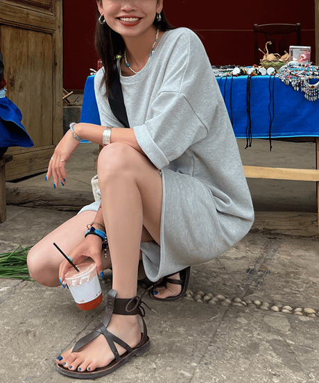 cotton t-shirt dress / 2color　hm1508