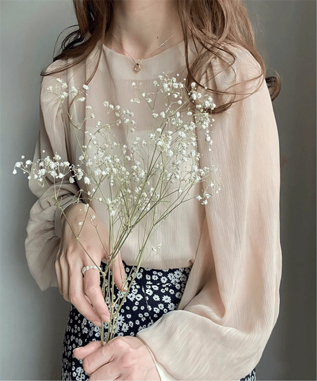 sheer balloon blouse / 5color　hm2901