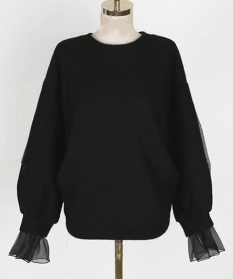 sleeve chiffon tops / 3color　hm1855