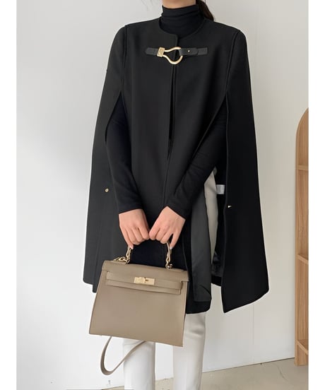 buckled cape coat / 2color　hm1814