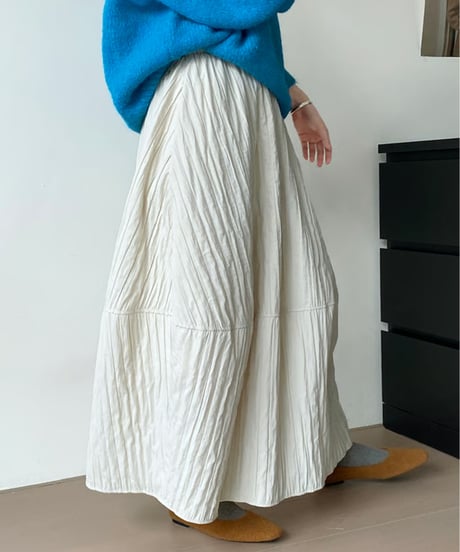 wrinkled tiered skirt / 4color　hm2716