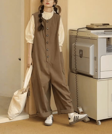 loose overalls ＆ blouse　hm2556
