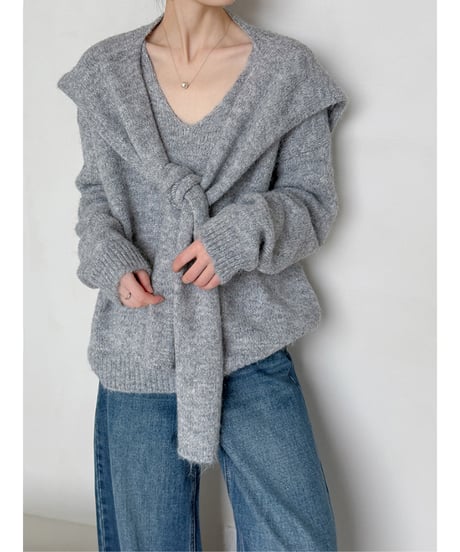 layered look knit top / 3color　hm2718