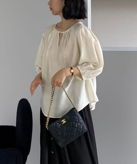 back lace blouse / 2color　hm2249