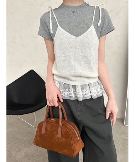 shoulder ribbon cami / 4color　hm2338