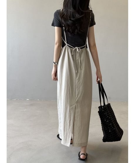 back tie jumperskirt / 2color　hm2281