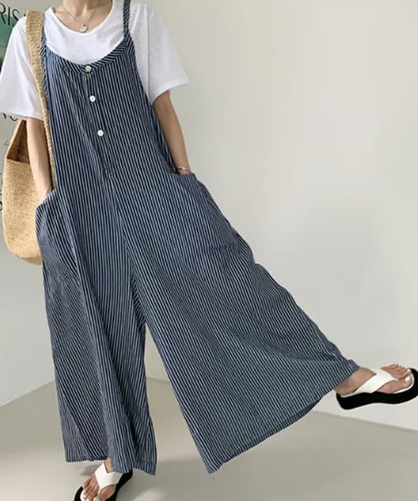 striped overall pants / 3color　hm2944