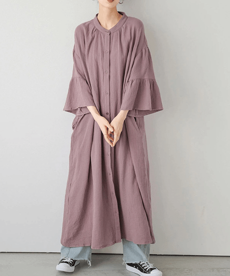 relaxed shirt dress / 4color　hm2955