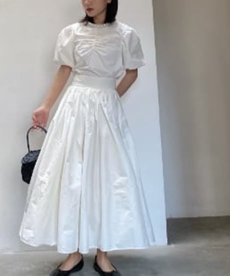 long double flare skirt / 2color　hm2004