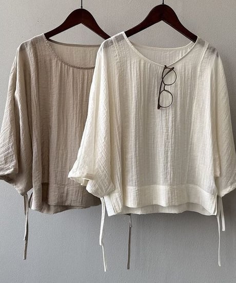 loose cotton blouse / 4color　hm2325