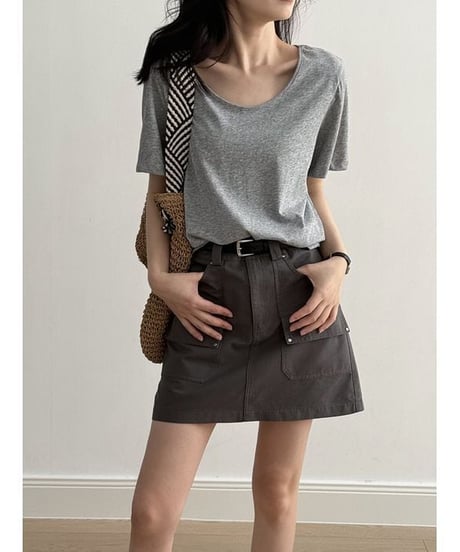 wide neck t-shirt / 6color　hm2280