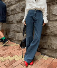 straight denim pants / 2color　hm1172