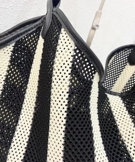 mesh stripe tote / 2size　hm2282