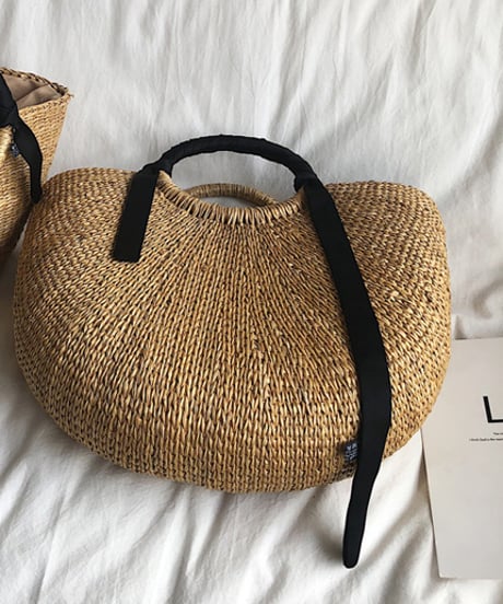 ribbon round basket bag　hm1592
