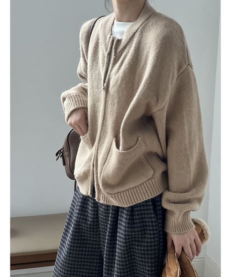 double zipper cardigan / 4color　hm1781