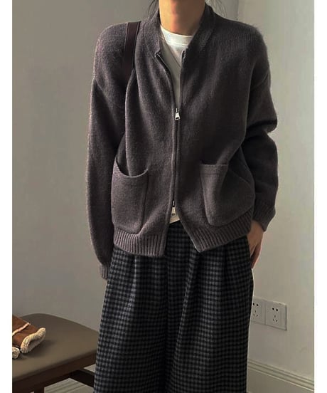double zipper cardigan / 4color　hm1781