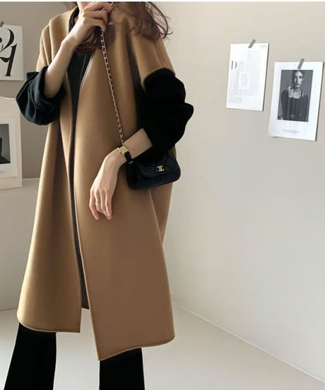 long knit gilet / 3color　hm2594