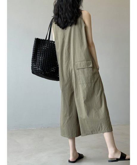 sleeveless cropped jumpsuit / 2color　hm2473