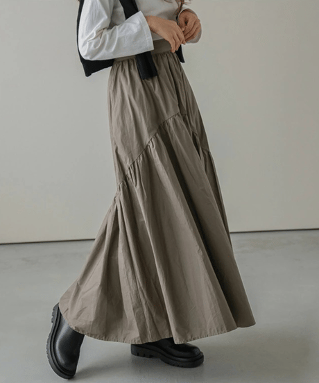 asymmetric tiered skirt / 5color　hm2691