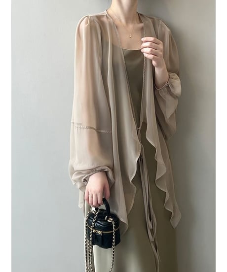 sheer layerd cardigan / 3color　hm2879