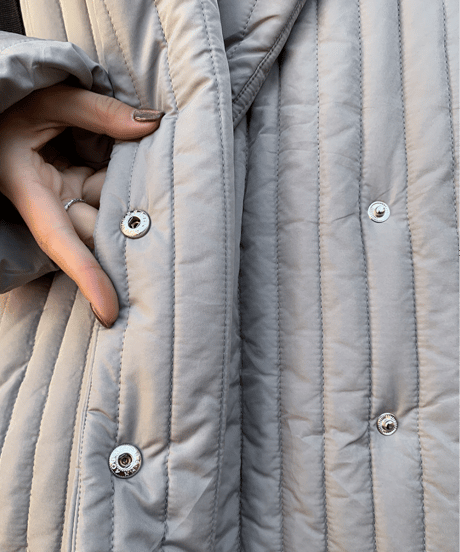 striped quilted down coat / 2color　hm1215